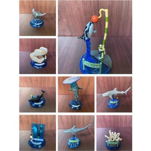 6pcs/set 3-6CM Ocean Marine Shark Seal Dolphin Crab Sea Life Animals Model Action Figures PVC Miniature Goods Bulk