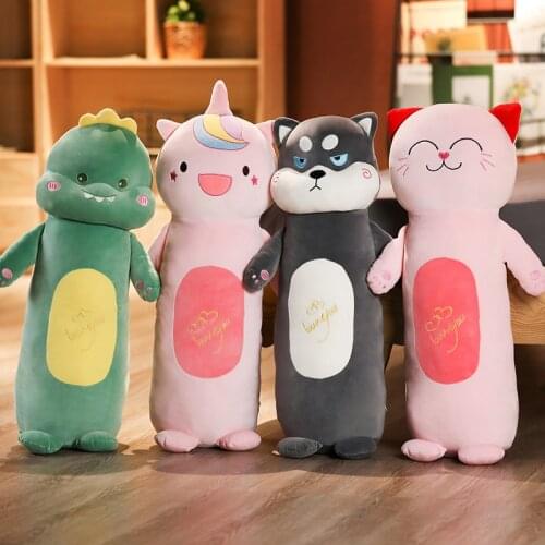 70/130cm Anime World Cartoon Unicorn&Husky&Cat&Dinosaur Stuffed Animal Plush Toy Kawaii Soft Doll Kids Plushie Doll Lover Gift