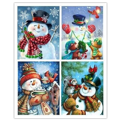 Diamond Embroidery Snowman Diamond Painting Full Square&round Resin Diamond Mosaic Cross Stitch Needlework Christmas Gift