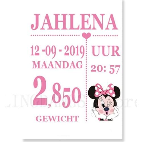 5D DIY Diamond Painting Disney Custom Name Date Of Birth Cartoon Diamond Embroidery Cross Stitch Art Home Decor Gift LINGDANGS