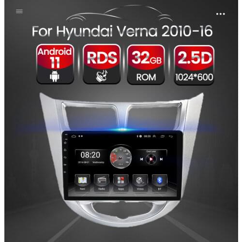 Android System 1G+16G Car Multimedia Video Player For Hyundai Solaris Verna Accent I25 Auto Radio GPS Navigation BT Support DVR