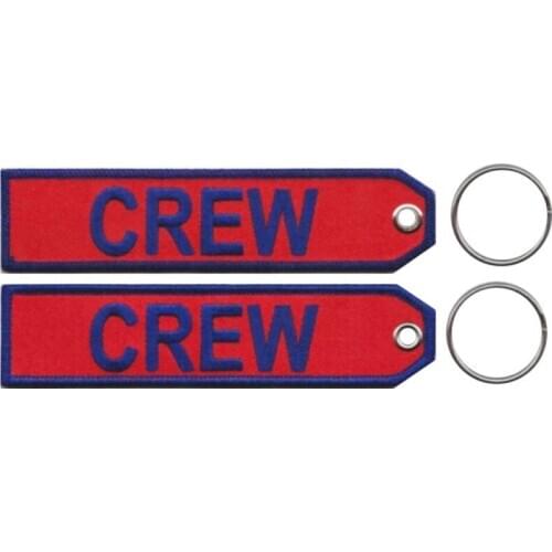 Crew Embroidery Keychain Luggage Key Chain Ring Pilot Cabin Crew Tag