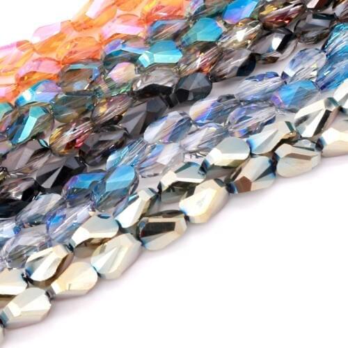 70 pcs Crystal Glass Bead DIY Making Jewelry 9*6MM Sector-shaped water droplets For Costume Jewelry Accessories making Wholesale