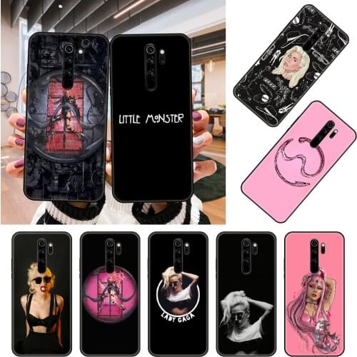 Phone Case For Xiaomi Redmi Note 8 8T 7 7A 9 9A 9S 8A 4 5 6 Pro Black Cover Shell Silicone Waterproof Tpu Bumper 3D Lady Gaga