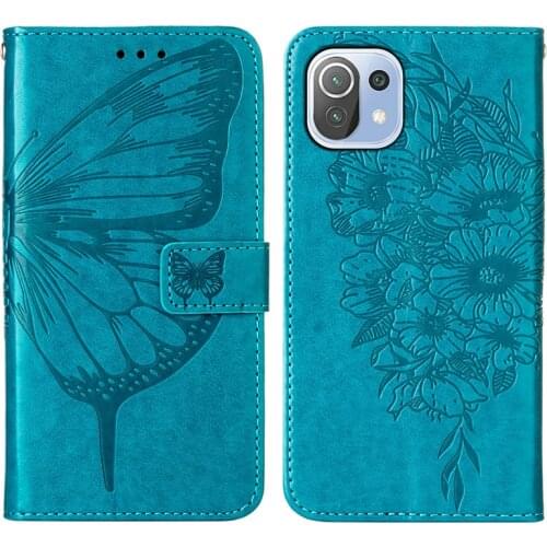 Butterfly Wallet Phone Case For Xiaomi Mi 11 Case PU Leather Case On Xiaomi Mi 11 lite 11i Funda Cover Flip Cases For Mi 11 Pro