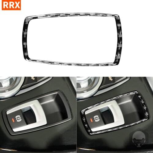 For BMW Z4 E89 2009-2016 Black Carbon Fiber Stickers Shift Electronic Brake Button Frame Styling Interiors Car Accessories