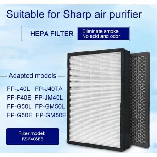 For Sharp Air Purifier FZ-F40HFE FZ-F40DF FP-JM40L Hepa Filter And High Quality Activated Carbon Filter FP-J40L FP-J40TA FP-F40E