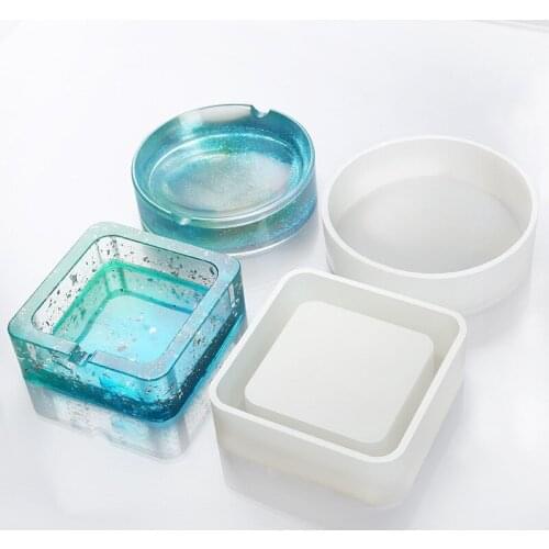 DIY Mold Ashtray Dried Flower Coaster Flexible Silicone Mold Epoxy Resin Making Craft Clay Resin Molds Jewelry Making Accessorie