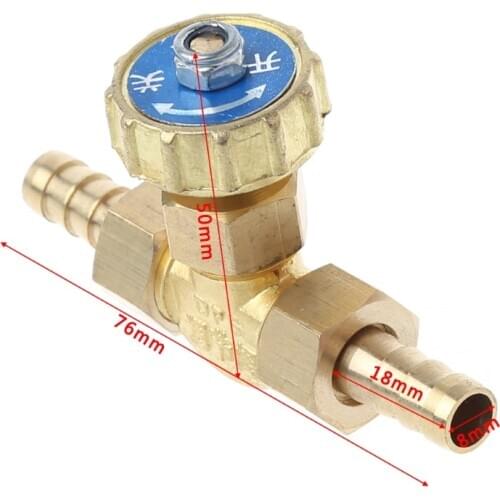 Elbow Brass Needle Valve 10mm Propane Butane Gas Adjuster Barbed Spigots
