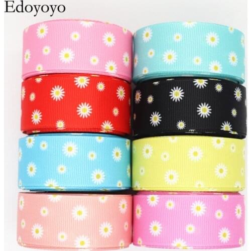 10 Yards 1'' 25MM Flowers Printed Grosgrain Ribbons For Hair Bows DIY Handmade Materials Y2020071004