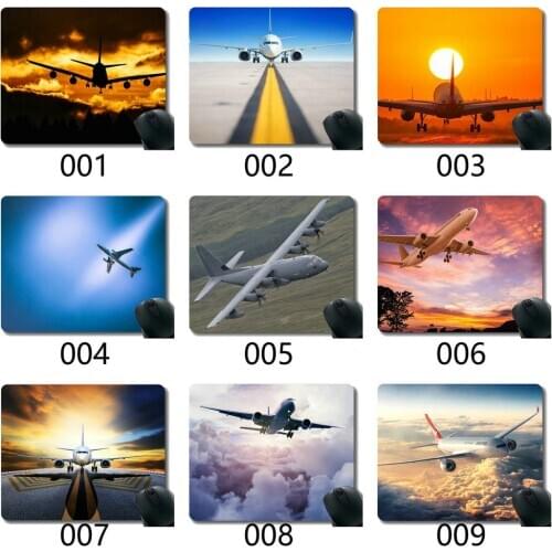 Mouse Pad with Stitched Edge,Cityscape light night plane laptop Mouse pad