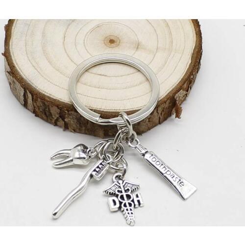 Creative personality dentist key chain dental assistant dental hygienist gift keychain