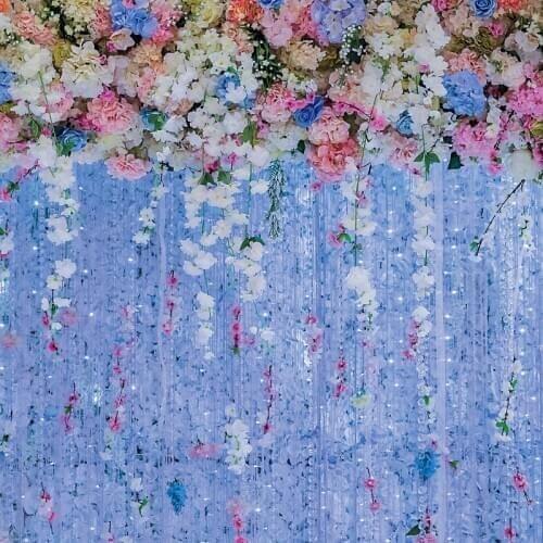 Laeacco Blossom Flowers Tassel Rose Tassel Birthday Party Decor Portrait Photographic Background Photo Backdrop Photo Studio