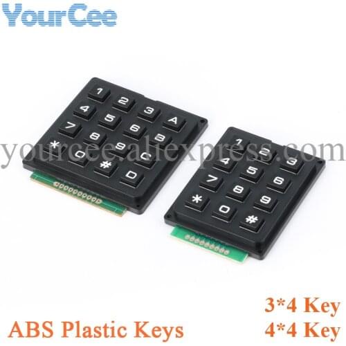 Matrix Switch Keyboard 3*4 4*4 4x4 3x4 12 16 Keys Keypad Array Module ABS Plastic Keys Button Membrane Switch DIY for Arduino