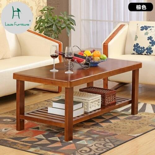 Louis Fashion Modern Solid Wood Coffee Table Pinewood Tea Pure Simple Living Room Side a Few
