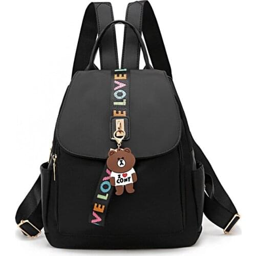 Fashion Womens Backpack Waterproof Oxford Leisure Travel Multi-Pocket Large-Capacity Magnetic Buckle Open Cover School Bag