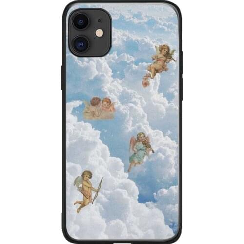 Soft Silicone TPU Angels phone cover cases for iphone 6 6S 7 8 Plus X Xs XR 11 12 MINI Pro Max 5 5S SE 2020 Coque