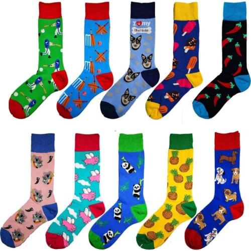 Socks Unisex Men Women Oil Painting Fruit Striped Dot Funny Personality Art Mural Harajuku Skateboard Cotton Socks