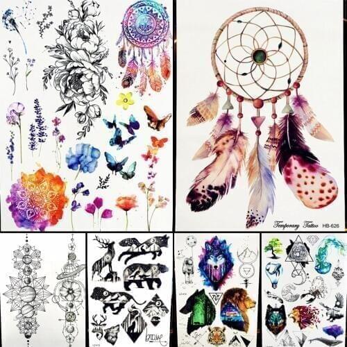 NEW! Dream Catcher Waterproof Temporary Tattoo Women Large Body ART ARM Tattoo Stickers 21x15CM Flash Fake Tatoo Dreamcatcher