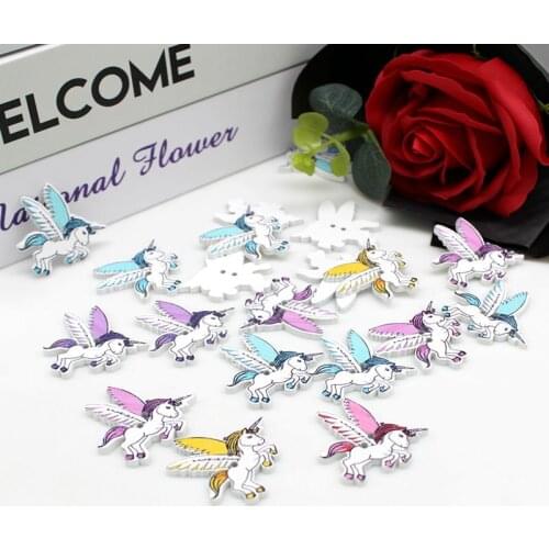New 40pcs Cartoon horse Buttons For Clothes Scrapbooking Decorative Crafts Handicraft DIY Accessories Scrapbook