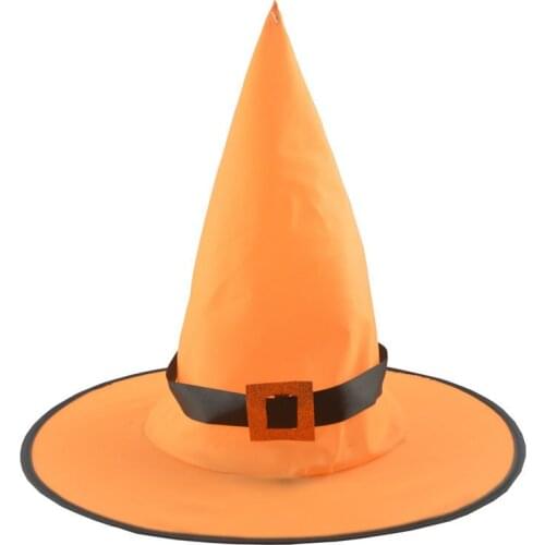 New Orange Witch Hats Masquerade Wizard Hat Party Hats Cosplay Halloween Party Fancy Dress Decor Top Hat