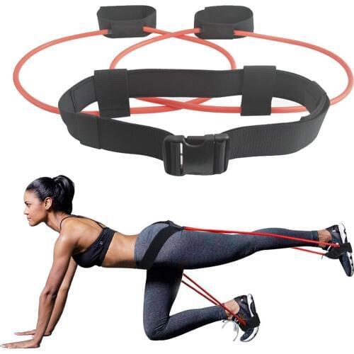 Professional Fitness Workout Booty Bands Waist Belt Pedal Exerciser Pull Rope Yoga Training Resistance Bands for Butt Legs