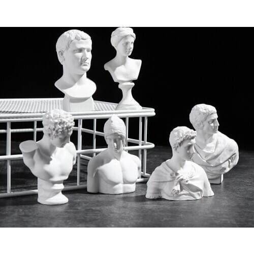 Nordic Style Crafts Sculpture Home Decor Drawing Wold Famous Plaster Bust Statue Greek Mythology Figurine White Gypsum Portrait