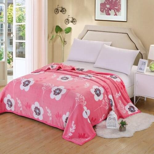 Pink blankets quilts twin full queen king adult blankets soft Throw Flannel flowers blankets on Bed/car/sofa kids luxury rugs