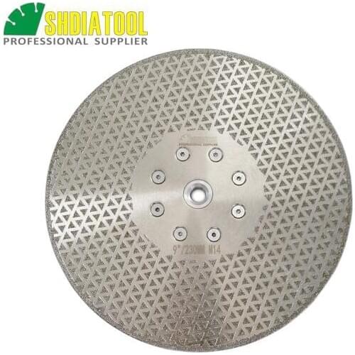 SHDIATOOL 1pc 230mm/9" Electroplated Diamond Cutting & Grinding Blade Marble Diameter 9" Both Side Coated Sawblade Diamond Disc