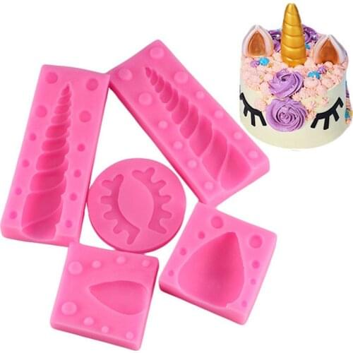 Mujiang DIY Unicornio Cake Silicone Mold Baby Birthday Cake Decorating Tools 3D Unicorn Fondant Chocolate Candy Gumpaste Molds