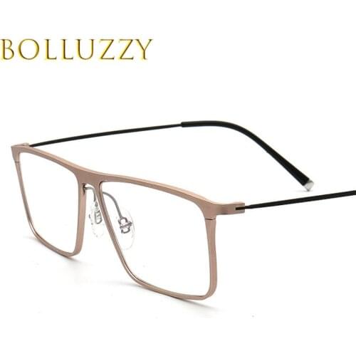 Ultra-light Titanium Aluminum Eyeglasses Frames for Men Rectangle Optical Glasses Frame Prescription Widely Big Glasses Eye Wear