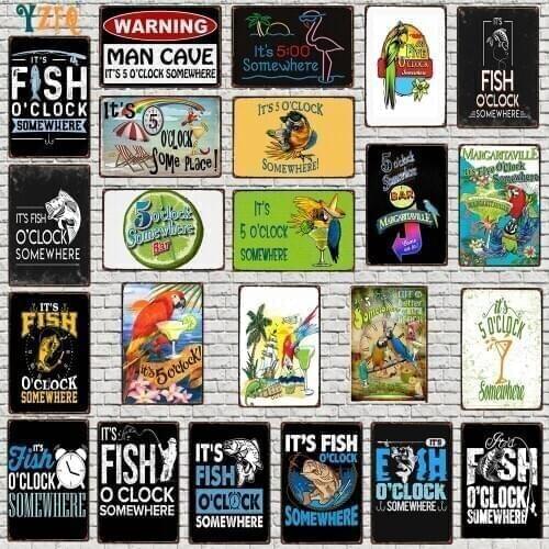 【YZFQ 】The Beach Summer Metal Plate Tin Signs Plaque Wall Art Home Garden Vintage Decor 30x20cm DU-9457A