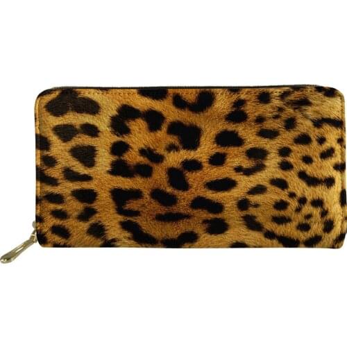 Pu Leather Ladies Long Wallet Fashion Leopard Print Coin Purses Handy Phone Card Holder Wallets for Women Travel Money Bags