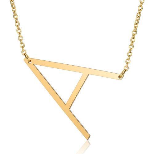 26 Alphant Letter Necklace Stainless Steel Initial Customized Name Necklaces for Women Personalized Nameplate Jewelry