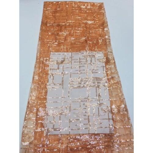 Gold French Lace Fabric With Sequins Beads Pearls High Quality Net Guipure Embroidered Mesh French Tulle Dress ZX32481