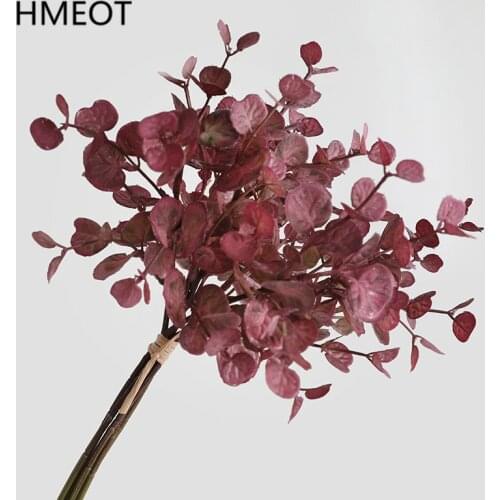 1 Bunch Nordic Artificial Eucalyptus Leaf Green Plants Fake Flowers Money Leaves Home Decoration Wedding Grass Wall Accessories