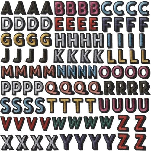 104 Pieces Iron on Letter Patches, Alphabet Applique Patches or Sew On Multicolored Embroidered Letter, DIY Badge Repair Patches
