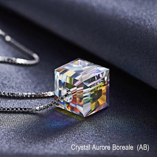 11.11 Square Beads Pendants Necklaces For Women Fashion Platinum Chain Necklaces made with Austria Crystal Wedding Party Jewelry