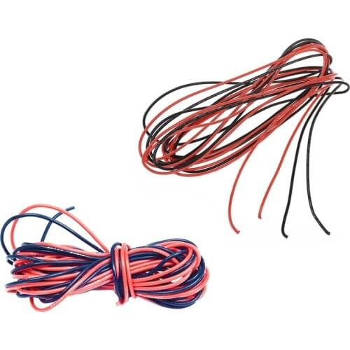2X 26 Gauge & 18 Gauge Awg Silicone Rubber Wire Cable Red Black Flexible (2Set)
