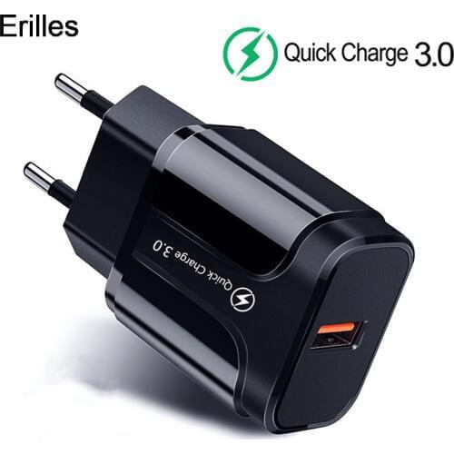 3A Quick Charge 3.0 USB Charger For iPhone 11 Pro 8 EU Wall Mobile Phone Charger Adapter QC3.0 Fast Charging For Samsung Xiaomi
