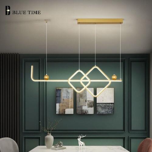 Black Gold LED Pendant Light Home Indoor Pendant Lamp for Dining Room Bedroom Living Room Kitchen Suspension Lighting Luminaires