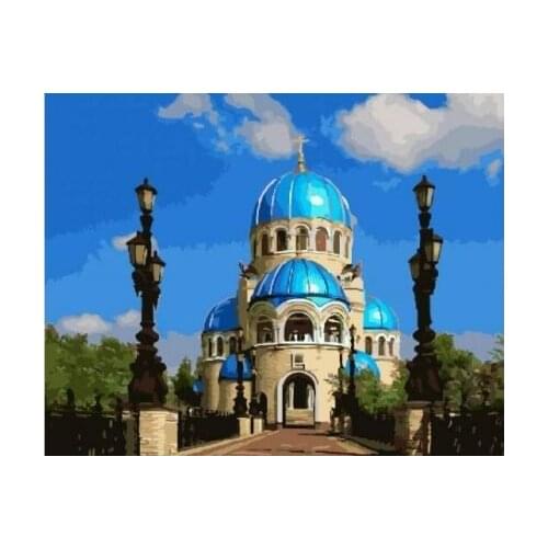 Cioioil-T1376 temple of the life-giving trinity Painting By Number Wall Art Picture Paint By Number Canvas Painting Artwork