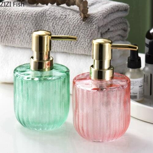 Modern Glass Soap Dispenser Body Wash Shampoo Water Bottle Creativity Household Lotion Bottle Glass Bottle Bathroom Supplies