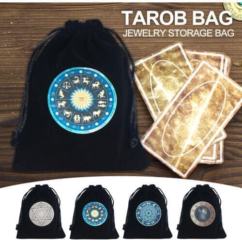 Flannel Tarot Card Storage Bag Soft Board Game Drawstring Bag Mini Jewelry Drawstring Packing Bag