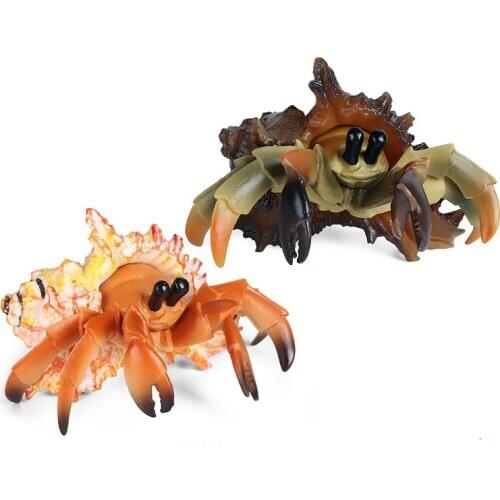 Hermit Crab Toy Figures Plastic Ornament Childrens Cognitive Simulation Solid Marine Animal Model Toy