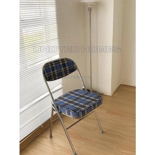 Ins Retro Chair B & B Photography Base Folding Chair Corduroy Lattice Chair Nordic Stool Cafe Dining Chair