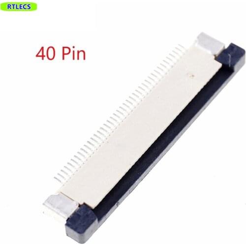 100pcs FPC connector 0.50 mm 0.020" 40 Position Bottom Contact Right angle SMD ZIF Slide Lock Surface Mount drawer