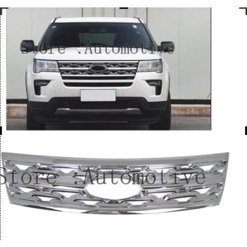 For Ford Explorer 2018 2019 ABS Chrome Front Center Grille Grill Cover Trim