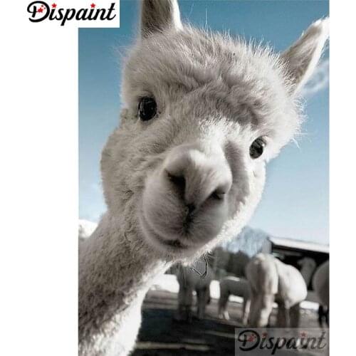 Dispaint Full Square/Round Drill 5D DIY Diamond Painting"Animal alpaca scenery"3D Embroidery Cross Stitch Home Decor Gift A23473