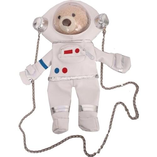 2022 New Net Red Cartoon Shoulder Bag For Girl Designer Chain Messenger Small Bag Cute Space Bear Bag Female